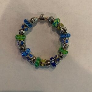 Pandora 8 inch Silver Charm Bracelet with 24 charms